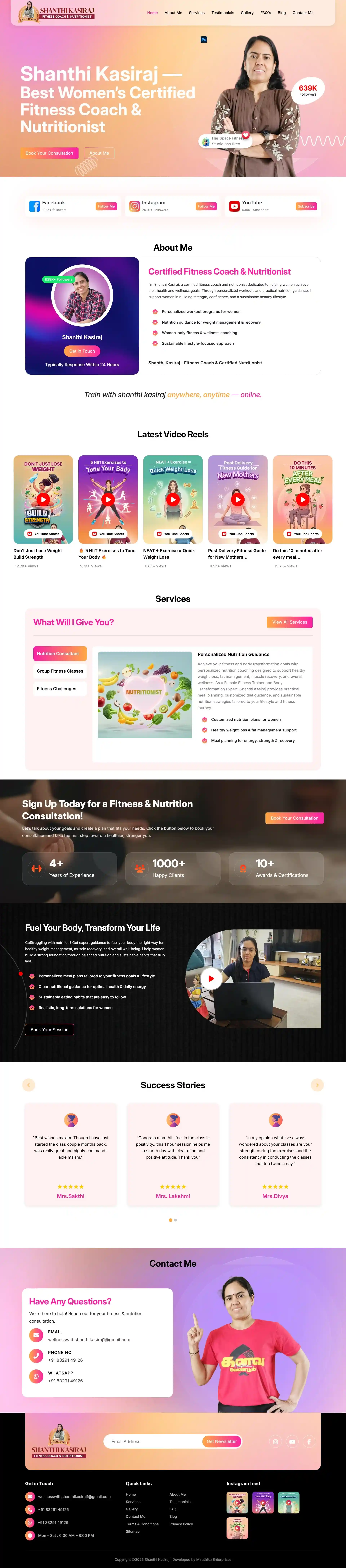 Shanthikasiraj Website